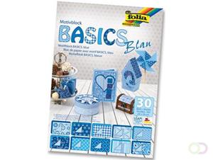 Folia Motiefpapier Basics blauw