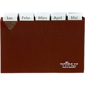 DURABLE Karteiregister, A6 quer, braun, 25-teilig