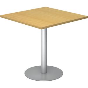 hammerbacher Saeulentisch 80 x 80 cm - Buche / Silber