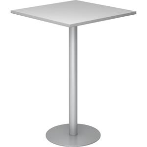 hammerbacher Saeulentisch 80 x 80 cm hoch - Lichtgrau / Silber