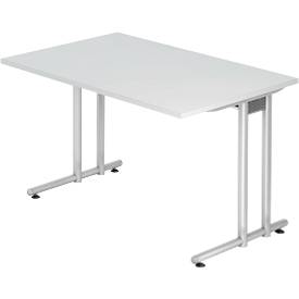 hammerbacher Schreibtisch N 120 x 80 - Lichtgrau/Silbergrau