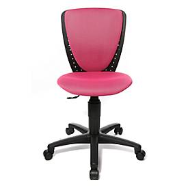 Topstar High S'cool kinderdraaifauteuil, zonder armleuningen, doorlopende zitting, 3D mesh rugleuning, roze/zwart