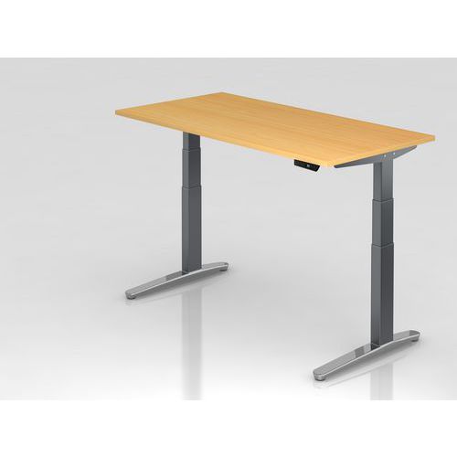 Zit- en stabureau elektrisch 160x80cm XBHM aluminium poot Hammerbacher