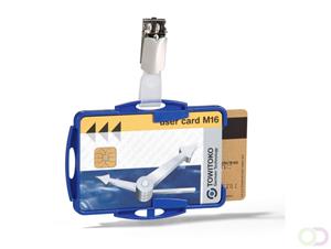 Durable Ausweishalter Duo mit Clip 54x85mm VE=25 Stück blau