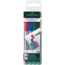 FABER-CASTELL NonPermanent-Marker MULTIMARK F, 4er Etui