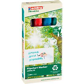 Edding 32 EcoLine flipchartmarker, navulbaar, set van 4