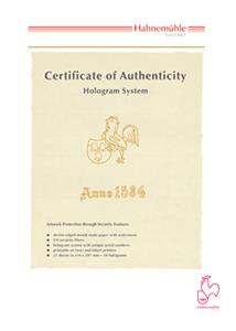 hahnemühle Certificate of Authenticity A4 Box 25 vel