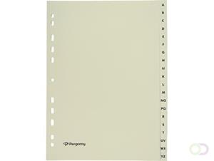 Pergamy tabbladen, ft A4, uit karton, A-Z, 11-gaats perforatie, beige