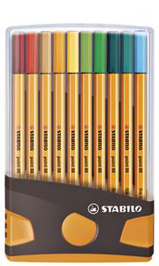 Stabilo Fineliners Point 88 box antraciet/oranje a 20 stuks