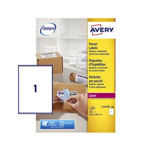 Avery L7167B-100 BlockOut zelfklevende etiketten QuickPeel, ft 199,6 x 289,1 mm (b x h), 100 etiketten