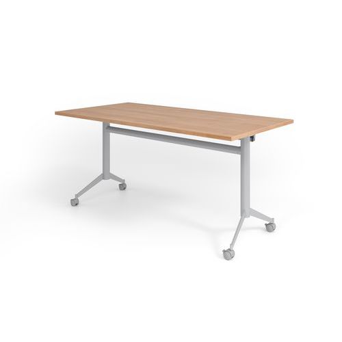 hjhofficepro Kala 16 Klaptafel verrijdbaar 160 cm zilver - Conferentietafel