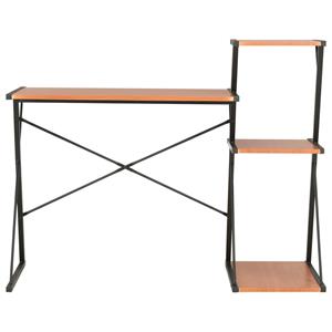 VidaXL Bureau met schap 116x50x93 cm zwart en bruin