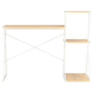 VidaXL Bureau met schap 116x50x93 cm wit en eikenkleurig