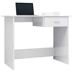 VidaXL Bureau 100x50x76 cm spaanplaat hoogglans wit