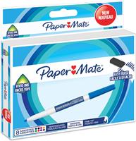 Paper Mate whiteboardmarker met fijne punt, blister van 8 stuks, geassorteerde kleuren