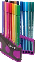 Stabilo viltstift Pen 68 ColorParade, lila en grijze doos, 20 stuks