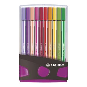 Stabilo viltstift Pen 68 ColorParade, lila en grijze doos, 20 stuks