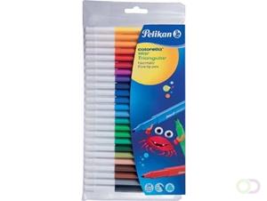 Pelikan viltstift Colorella Star driehoekig, etui met 24 stuks in geassorteerde kleuren