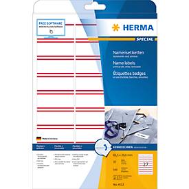 Herma 4512 Etiketten (A4) 63.5 x 29.6 mm Acetaatzijde Wit, Rood 540 stuk(s) Weer verwijderbaar Naametiketten