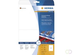 Herma 4693 Etiketten (A4) 210 x 148 mm Polyester folie Wit 50 stuk(s) Extra sterk hechtend Folie-etiketten