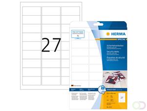 Herma 4233 Etiketten (A4) 63.5 x 29.5 mm Folie, mat Wit 675 stuk(s) Extra sterk hechtend Veiligheidsetiketten