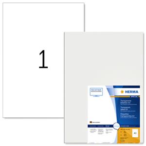 HERMA Folienetiketten, transparent, A3, 297 x 420 mm