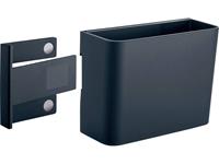 Sigel pennenkoker M GL802 , antraciet, inclusief magnetische clip voor bevestiging aan glas magneet boards, kunststof, 120x94x51 mm