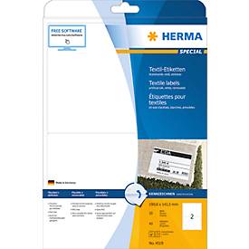 Herma 4519 Etiketten (A4) 199.6 x 143.5 mm Acetaatzijde Wit 40 stuk(s) Weer verwijderbaar Naametiketten