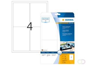 Herma 4908 Etiketten (A4) 96 x 139.7 mm Papier, glanzend Wit 100 stuk(s) Permanent Universele etiketten