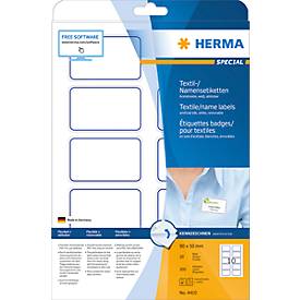 Herma 4410 Etiketten (A4) 80 x 50 mm Acetaatzijde Wit, Blauw 200 stuk(s) Weer verwijderbaar Naametiketten