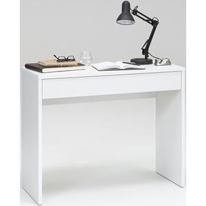 FMD Schreibtisch mit Breiter Schublade 100×40×80 cm Eichenbraun Weiß