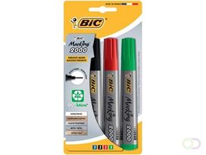 Bic permanent marker 2000, doos met 4 stuks in geassorteerde kleuren