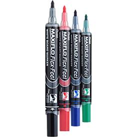 Pentel whiteboardmarker Maxiflo Flex-Feel, etui met 4 stuks, geassorteerde kleuren