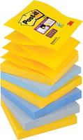 Post-it Super Sticky Z-Notes New York, ft 76 x 76 mm, geassorteerde kleuren, 90 vel, pak van 6 blokken