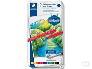 Staedtler aquarel potlood Massief, metalen doos met 12 kleuren