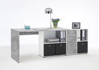 CaliCosy Hoekbureau met moduleerbaar bureau, ladekast en opbergplanken - Lex
