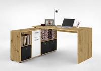 CaliCosy Hoekbureau met moduleerbaar bureau, ladekast en opbergplanken - Lex