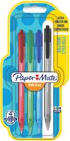 Paper Mate balpen InkJoy 100 RT, blister met 4 stuks in geassorteerde kleuren