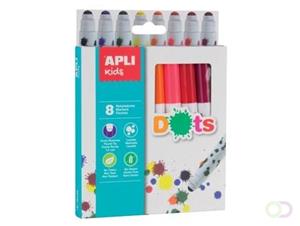 Apli Kids viltstift Dots, blister met 8 stuks