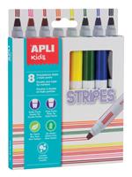 Apli Kids viltstift Stripes, blister met 8 stuks