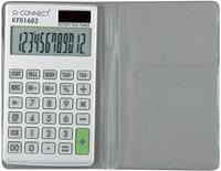 Q-CONNECT Taschenrechner Solar-/Batterie LCD-Display weiß 1-zeilig 10-stellig