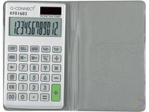 Q-CONNECT Taschenrechner Solar-/Batterie LCD-Display weiß 1-zeilig 10-stellig