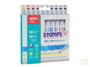 Apli Kids viltstift Stamps, blister met 10 stuks