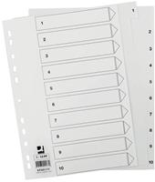 Q-CONNECT Register 1-10 A4 0,12mm weiße Taben 10-teilig