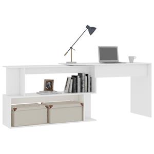 vidaXL Hoekbureau 200x50x76 cm spaanplaat wit