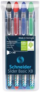 Schneider balpen  Slider Basic XB etui a 4 stuks w.v. 1 gratis