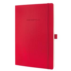 Sigel Notizbuch CONCEPTUM, 80g, Softcover red, liniert, Stiftschlaufe