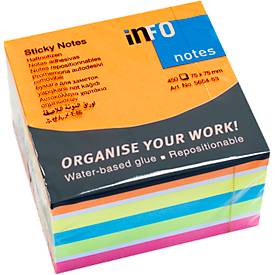 Info Notes 75x75mm assorti Brilliant blok a 450 vel