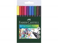 Faber Castell fineliner  GRIP 0,4mm etui a 10 stuks assorti