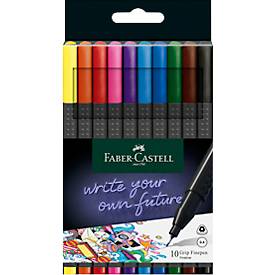 Faber Castell fineliner  GRIP 0,4mm etui a 10 stuks assorti